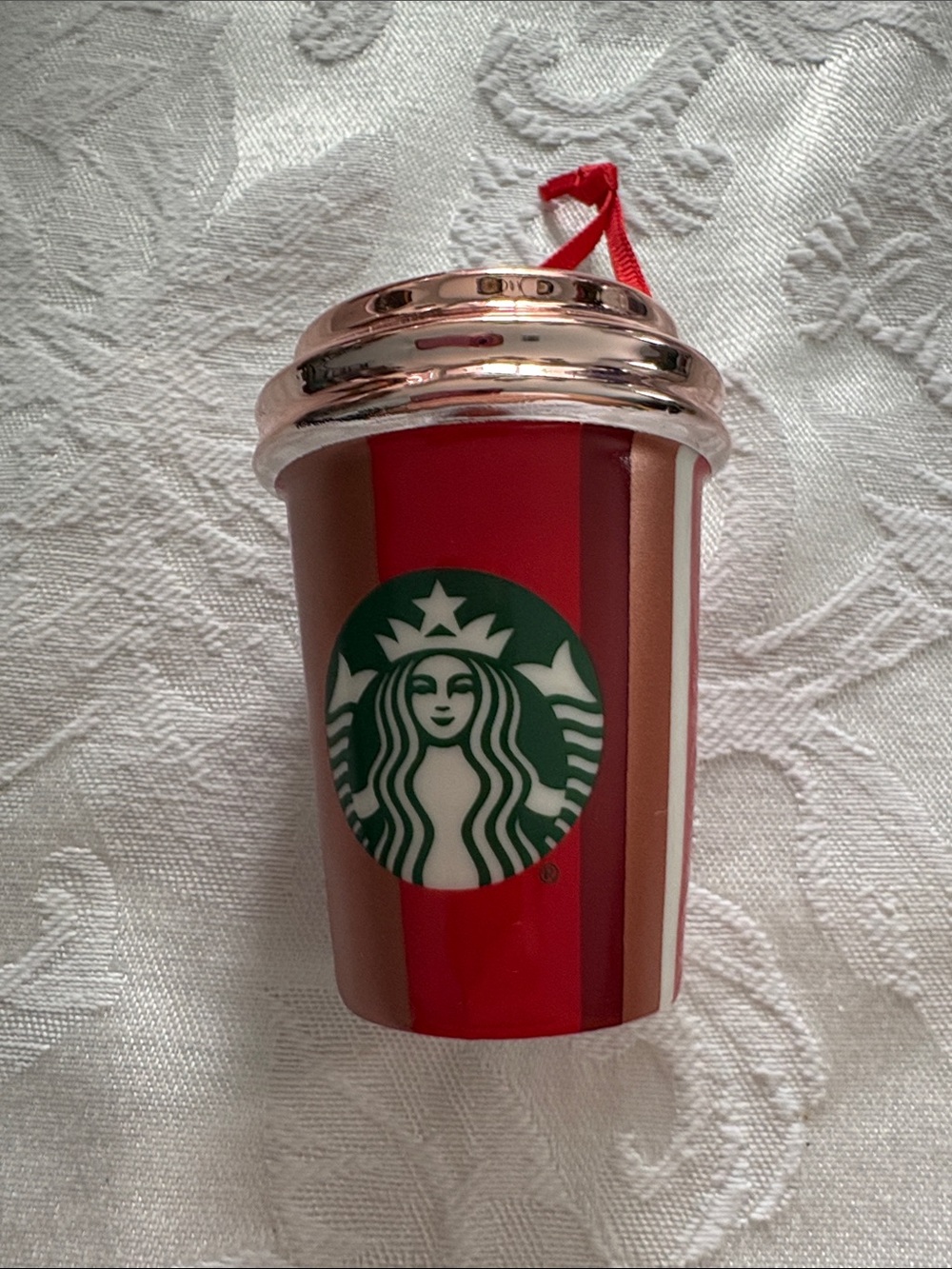 Starbucks 2018 rose gold stripe ornament